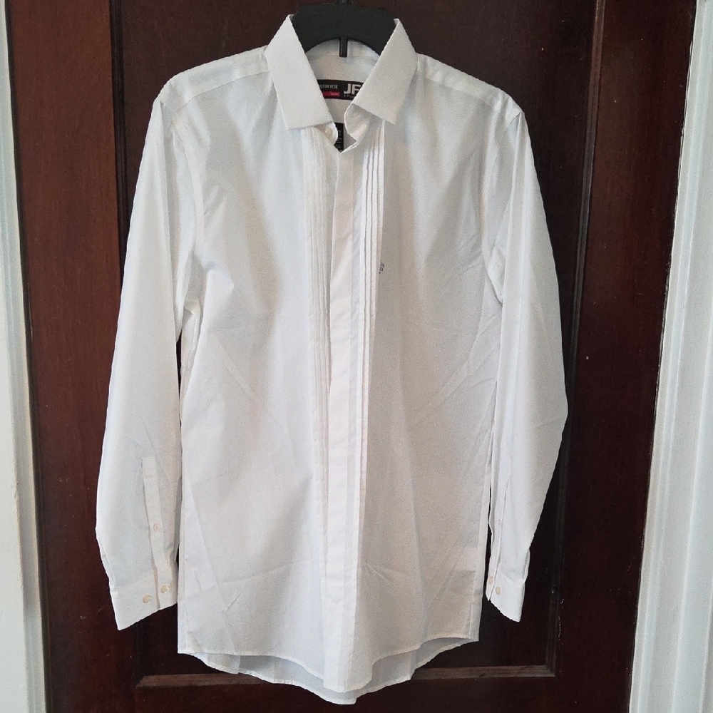 JF J.Ferrar White Tuxedo Shirt